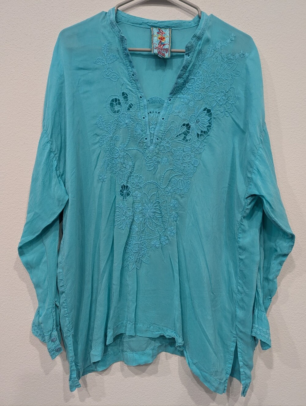 Johnny Was Lusana Embroidered Georgette Tunic - Size Large